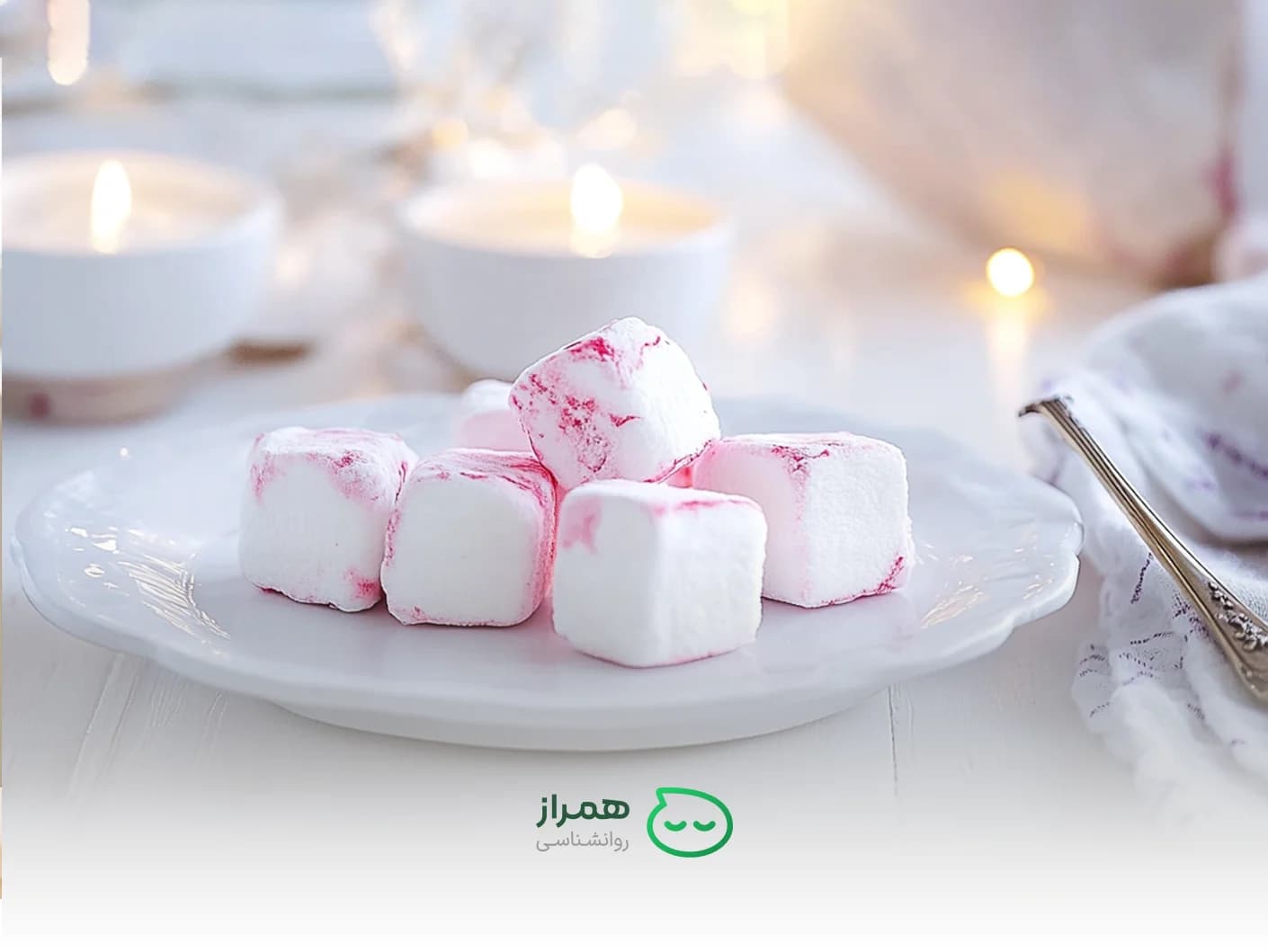 Marshmallows on white plate – symbol of the marshmallow test in psychology – Hamraz